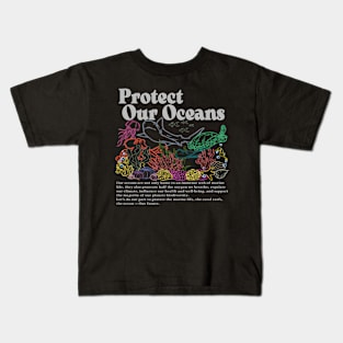 World Ocean Day On Back Kids T-Shirt